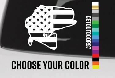 Bass US Flag Sticker 5" USA American Largemouth Fishing Berkley Penn Decal XO