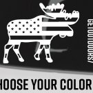 Moose USA Flag Sticker 5.5" US American Sitka Gear Black Red White Decal XO