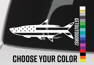 5.5" Tarpon US Flag Sticker USA American Fly Sage Redington Fishing Simms Decal XO