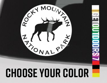 Rocky Mountain Sticker Decal National Park DIE CUT 3.5" Elk Colorado  XO
