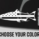 5.5" Salmon US Flag Sticker USA American Fly Sage Redington Fishing Simms Decal XO