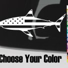 5.5 Shark USA Flag Sticker Decal US 13 American Great White DIE CUT G Loomis XO