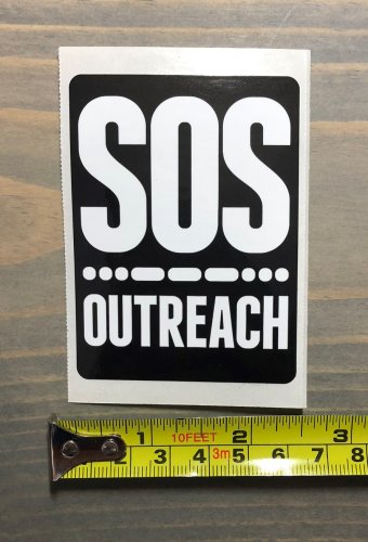 2" SOS Outreach Sticker Decal Snowboard Ski Mountain Climbing Hiking Colorado 2