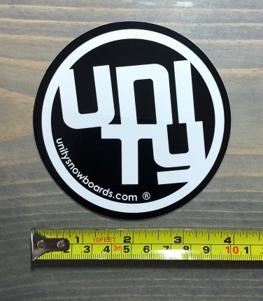 Unity Snowboard Sticker - Black - Bindings Splitboard Boots Jacket Pants Gloves Goggles