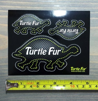 Turtle Fur Sticker 3 Pack Black Decal Ski Snowboard Camping Beanie Hat Glove
