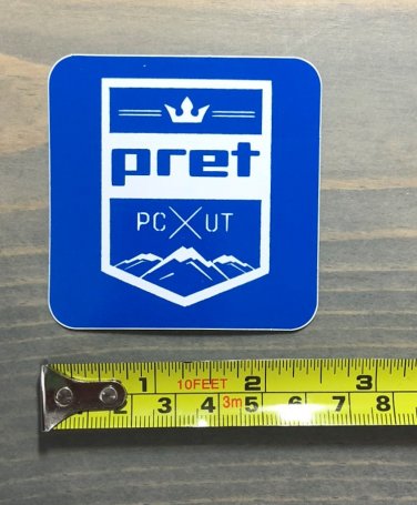 Pret Helmets Sticker Decal Blue Utah Ski Snowboard Boots Bindings Jacket Pants
