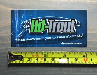 Dynamic Lures Sticker Decal HD Trout Fishing Bass Fly Rod Reel Line