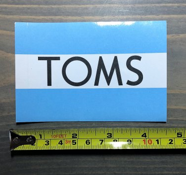 Toms Shoes Sticker Decal Skate Shoes Skateboard Snowboard Ski Surf Shirt Deck