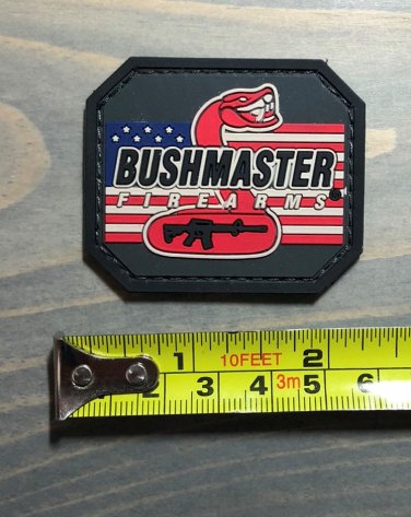 Bushmaster Patch Tactical Gear Eagle Stocks Guns Rifle Optics USA Flag