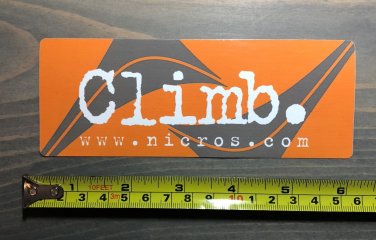 Nicros Sticker Decal Orange Climbing Wall Gear Handholds System Carabiner Ropes