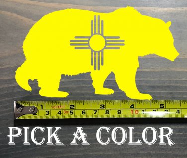 New Mexico Flag Sticker Decal 5.5" Bear Zia State American Yellow Sitka Gear XO