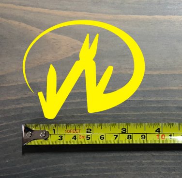 Leatherman Sticker Decal Knife Knives Yellow DIE CUT 3.5" XO Hunting