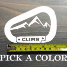 Rock Climbing Sticker Decal Carabiner 4" Climb Mountains Black Diamond Evolv XO
