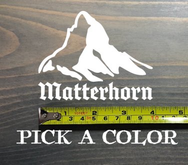 Matterhorn Sticker Decal 4" Die Cut Mountain Silhouette Switzerland Red White XO