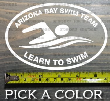 Tool Band Sticker Decal Learn To Swim Arizona Bay Swim Team Club XO