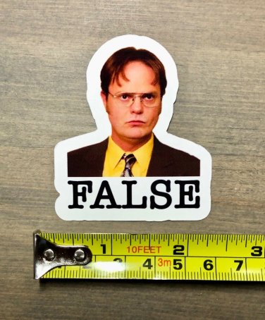 Dwight Schrute Sticker 2.5" False The Office Beets Bears Battlestar Laptop PO