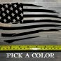 USA Tattered Flag Sticker Decal US Distressed American Tactical White Red XO