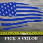 USA Tattered Flag Sticker Decal US Distressed American Tactical White Red XO
