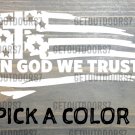 Jesus Flag Cross Sticker Decal Tattered USA US Distressed American In God We XO