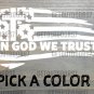 Jesus Flag Cross Sticker Decal Tattered USA US Distressed American In God We XO