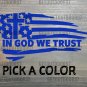 Jesus Flag Cross Sticker Decal Tattered USA US Distressed American In God We XO