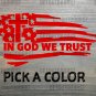 Jesus Flag Cross Sticker Decal Tattered USA US Distressed American In God We XO
