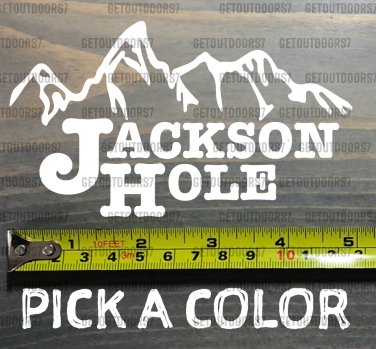 Jackson Hole Sticker Decal 5" Ski DIE CUT Tetons Snowboard Wyoming XO