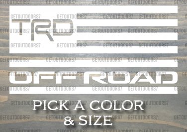 TRD Flag Sticker Decal 4Runner 5.5" Off Road FJ Cruiser Tacoma Tundra SR5 Overlay XO