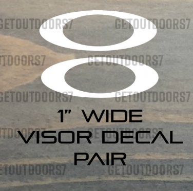 1" Oakley Visor Decal Pair Sticker White Helmet Football Motorcyle BMX XO