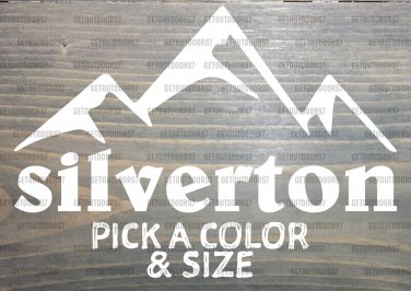 Silverton Sticker Decal Colorado Ski Mountain Snowboard Telluride XO
