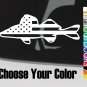 Walleye Sticker Decal 5.5" Die Cut TFO Rods USA Flag US American Fly Fishing XO