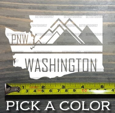 Washington Sticker Decal 5" DIE CUT PNW Pacific Northwest Crystal Mountain XO