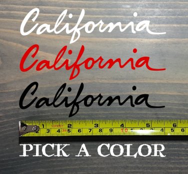 California Sticker Decal License Plate Font DIE CUT Vinyl Bear New Republic XO