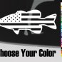 Smallmouth Bass Sticker Decal 5.5" Die Cut USA Flag US American Fly Fishing XO