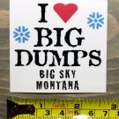 Big Sky Sticker Decal Montana Mountain Ski Resort I Love Big Dumps MT PO