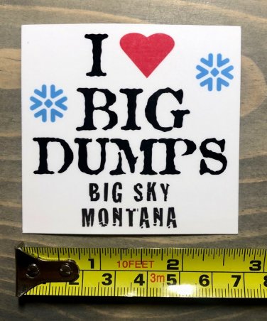 Big Sky Sticker Decal Montana Mountain Ski Resort I Love Big Dumps MT PO