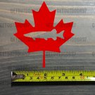Musky Fishing Sticker 3.5" Decal DIE CUT Canada Maple Leaf Fly Canadian Simms XO