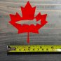 Musky Fishing Sticker 3.5" Decal DIE CUT Canada Maple Leaf Fly Canadian Simms XO