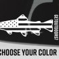 Trout Sticker Decal 5.5" Sage Simms Fishing Orvis Tibor USA Flag US American XO