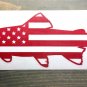 Trout Sticker Decal 5.5" Sage Simms Fishing Orvis Tibor USA Flag US American XO