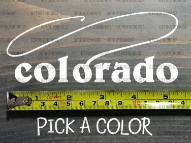 Colorado Sticker Decal White DIE CUT Fly Fishing Line Trout Rainbow XO