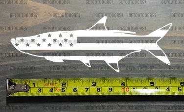 Tarpon Sticker Decal USA Flag AFTCO Pelagic Orvis HUK Hogy 5.5" Sage Fishing XO