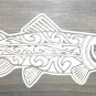 Salmon Sticker Decal Tribal Die Cut 6.5" Mountains Fly Fishing Fish Trout XO