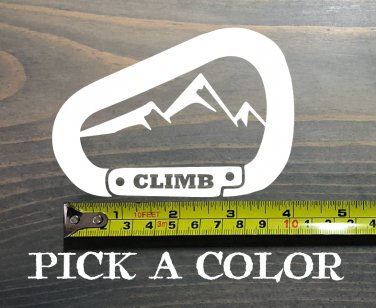Rock Climbing Sticker Decal Carabiner 4" Petzl Climb Mountains Black Diamond XO