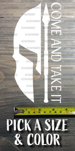 Come And Take It Sticker Decal Molon Labe Spartan Helmet Die Cut XO Tactical