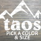Taos Sticker Decal New Mexico Ski Santa Fe Red River Mountain Snowboard XO