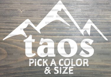 Taos Sticker Decal New Mexico Ski Santa Fe Red River Mountain Snowboard XO