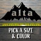 Alta Sticker Decal Utah Ski Mountain Deer Valley Brighton Snowbird Park City XO