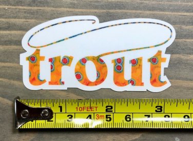 Trout Sticker Fly Fishing 3" Fish Rainbow Brooke Lake Sage Fishpond PO