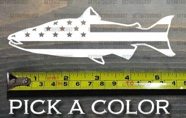 Salmon Decal Sticker USA Flag 5.5" American Sage Redington Fishing Simms XO